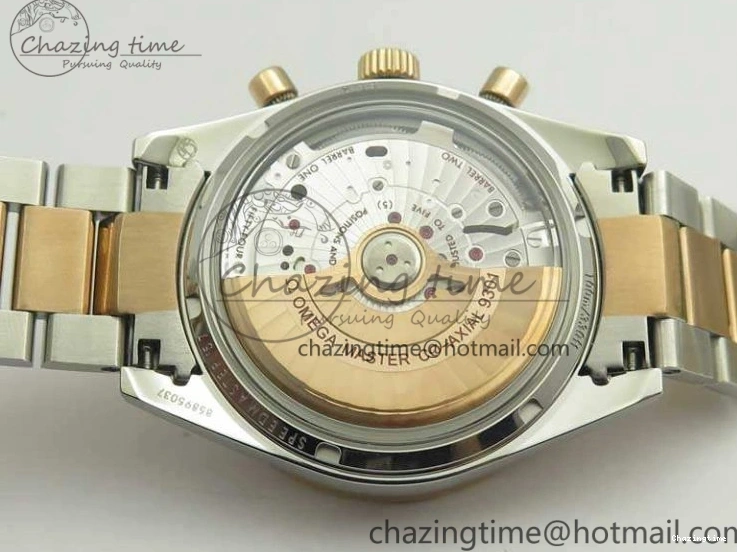 0327 Thermal Speedmaster ’57 Co-Axial SS RG OMF 1:1 Best Edition White Dial On SS RG Bracelet A9300 (Free Leather Strap) 8074